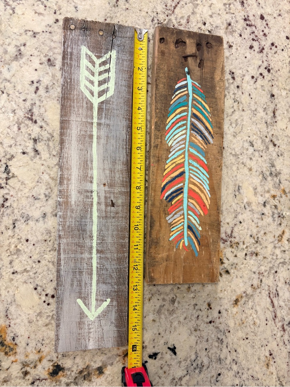 Hand-Painted Wooden Arrow & Feather Wall Art - Multi-Color - Picture 2 of 6